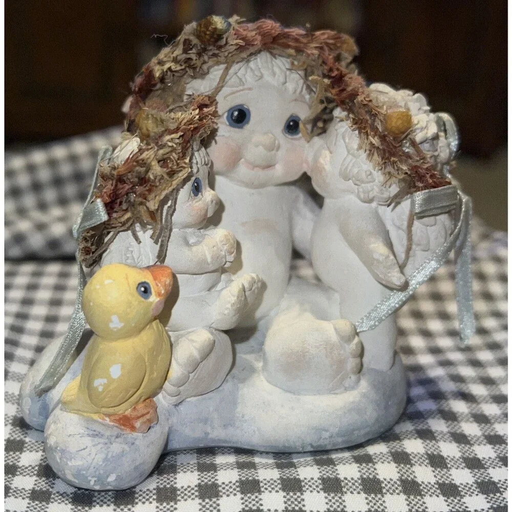 DREAMSICLES A Kiss For Momma Cherub Angel 2 Babies & Duckling Figure 1991